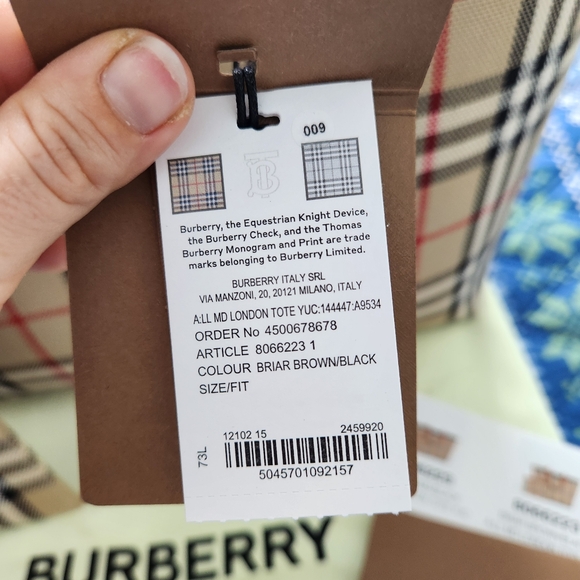 Burberry Medium London Check Tote Bag In Briar Brown /Black Luxury Designer - Picture 3 of 13